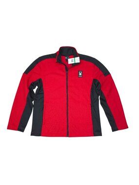 Spyder Mens Red Full-Zip Fleece Jacket Size Large Lightweight & Warm MSRP $129